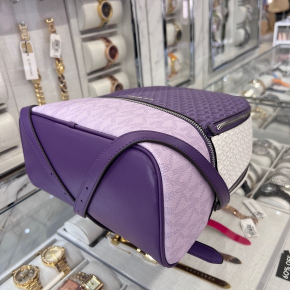 MICHAEL KORS Rhea Medium Color-Block Signature Logo Backpack - Picture 8 of 12